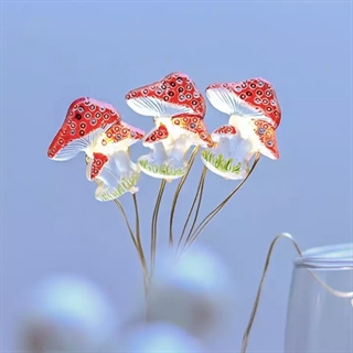 LED kobber lyskæde med svampe - 2 m 20 lys